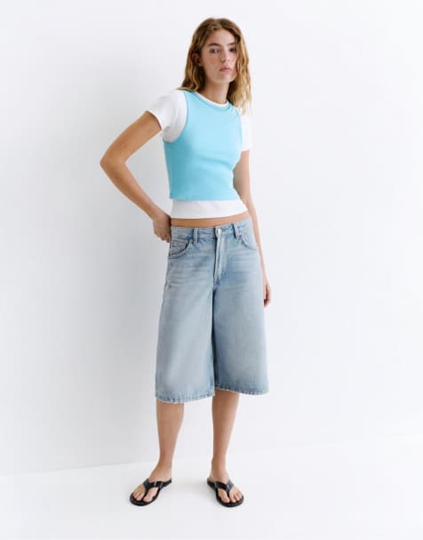 Pull&Bear - Lyseblå jorts med lav talje - view 1