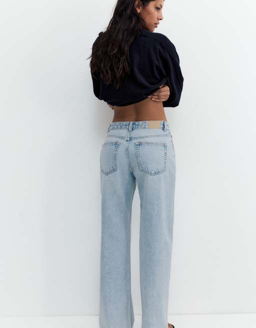 Pull&Bear - Lyseblå posede jeans med lige ben og rhinsten, 2 af 4