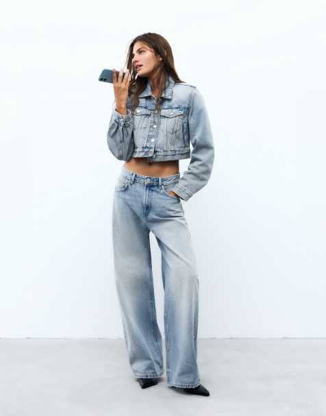 Pull&Bear - Lyseblå posede jeans - view 1