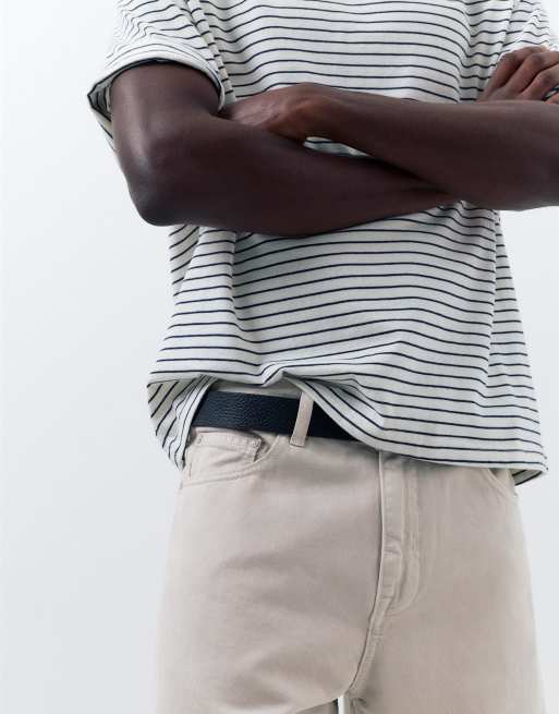 Pull&Bear - Lysegrå bermuda-denimshorts i almindelig pasform, 3 af 4