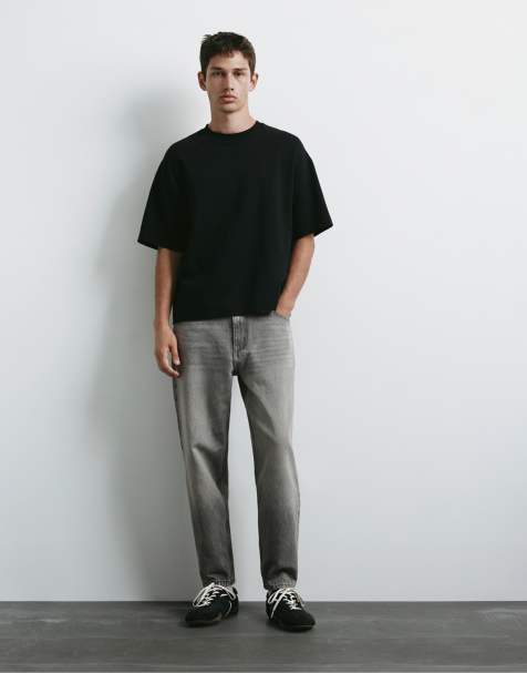 Pull&Bear - Lysegrå jeans med standard-pasform - view 1