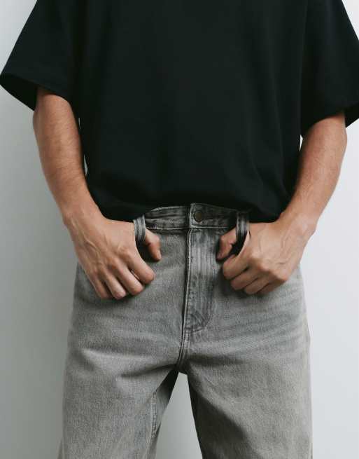 Pull&Bear - Lysegrå jeans med standard-pasform, 3 af 7