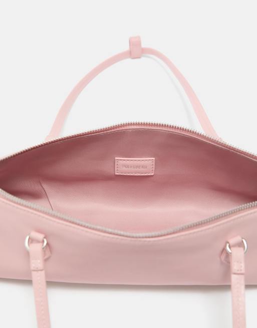 Pull&Bear - Lyserød skuldertaske med lang strop, 3 af 4
