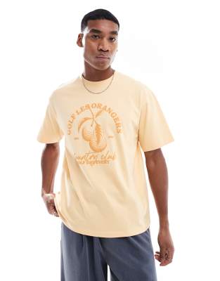 Pull&Bear - Lysorange T-shirt med golfprint - view 1