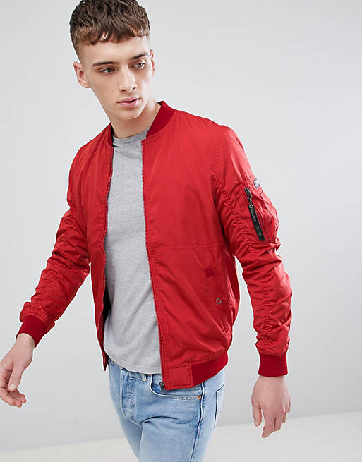Pull&Bear MA1 Bomber In Red | ASOS