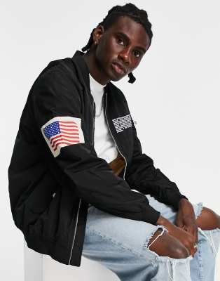 Pull&bear ma1 bomber in black best sale