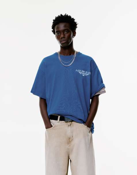 Pull&Bear - Macarons Paris - T-shirt - Bleu - view 1