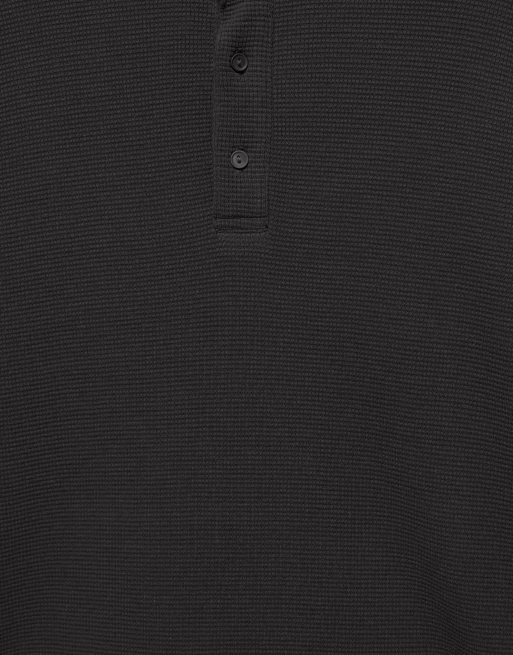 Pull&Bear maglietta a maniche lunghe in maglia waffle grigia, 6 di 7