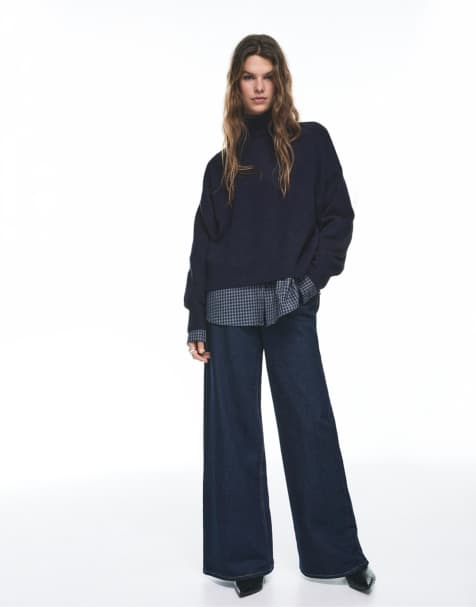 Pull&Bear - Maglione accollato blu navy - view 1