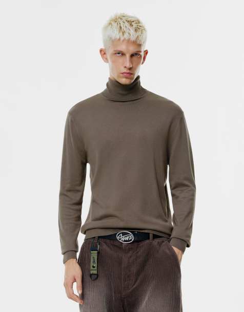 Pull&Bear - Maglione accollato marrone talpa - view 1