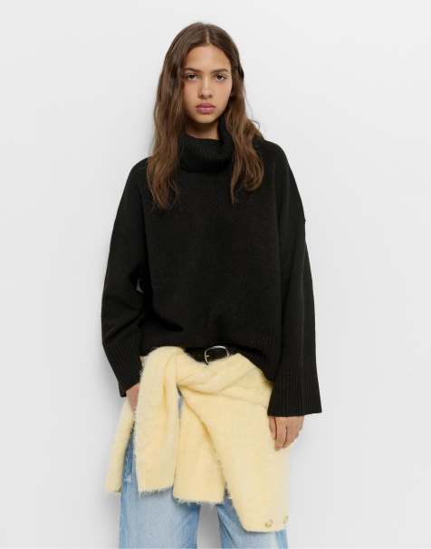 Pull&Bear - Maglione accollato morbido nero - view 1