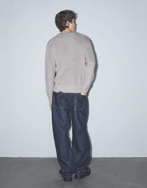 Pull&Bear maglione basic grigio medio, 2 di 7