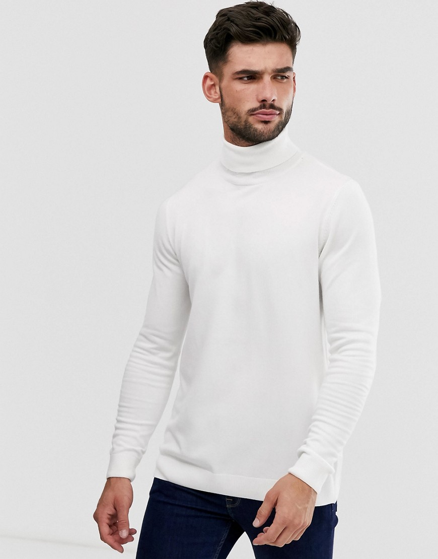 Pull&Bear - Maglione bianco con collo alto