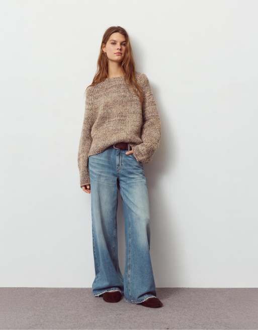 Pull&Bear - Maglione color ocra con filato ritorto