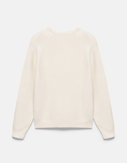 Pull&Bear maglione con maniche raglan bianco sporco, 7 di 7
