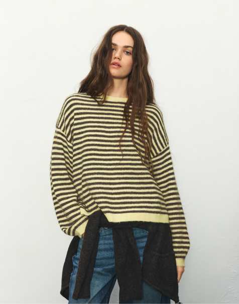 Pull&Bear - Maglione giallo a righe - view 1