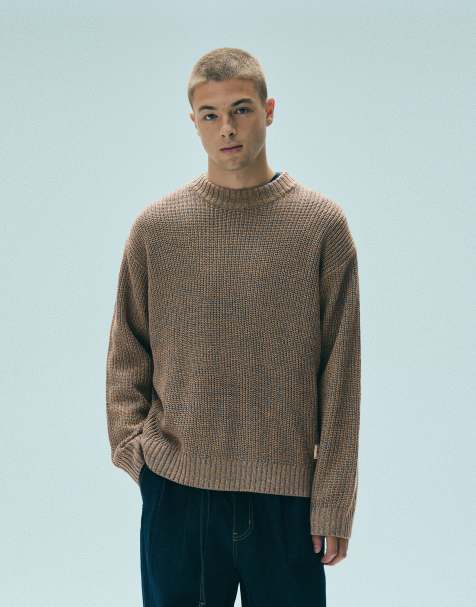 Pull&Bear maglione lavorato in filato ritorto turchese - view 1