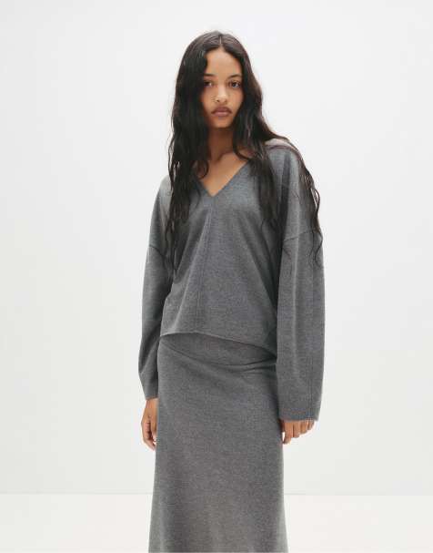 Pull&Bear - Maglione morbido al tatto grigio medio - view 1