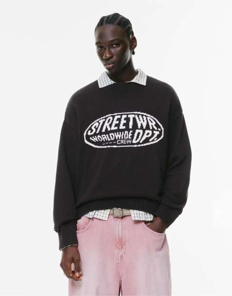 Pull&Bear - Maglione nero con scritta - view 1