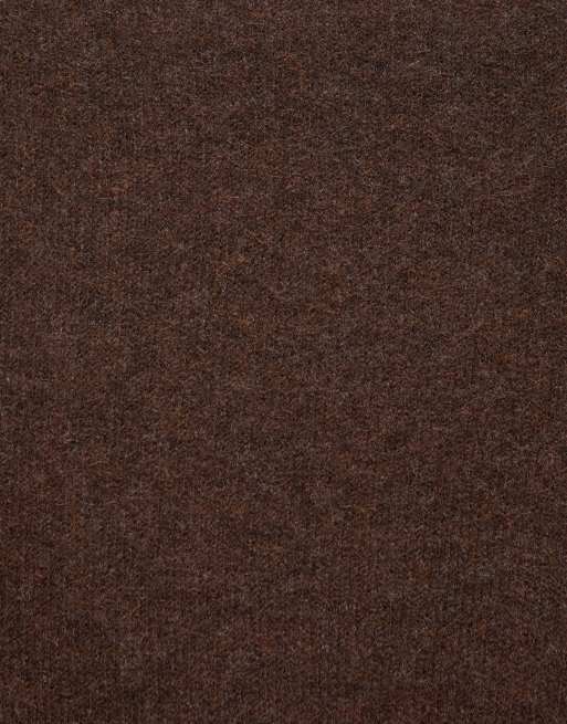 Pull&Bear maglione regular fit con scollo a barchetta marrone, 7 di 7