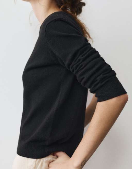 Pull&Bear maglione regular fit nero, 3 di 7