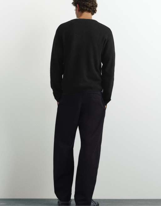 Pull&Bear maglione serafino nero, 3 di 7