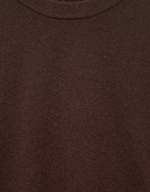 Pull&Bear - Maglione vestibilità classica marrone, 7 di 7