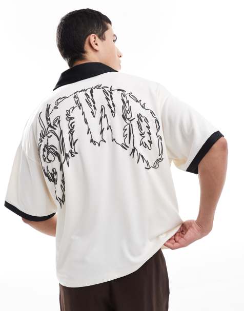 Pull&Bear - Maillot de football à motif STWD - Blanc - view 1