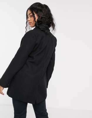 manteau noir pull and bear
