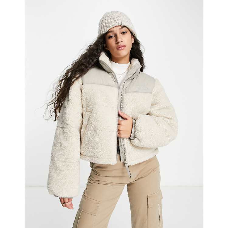 Pull Bear Manteau imitation peau de mouton avec partie