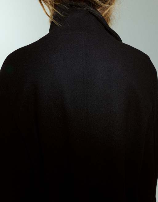 Pull&Bear - Manteau long avec ceinture - Noir, 3 de 7