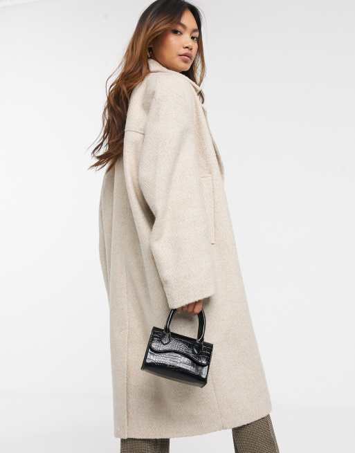 Pull Bear Manteau oversize cru