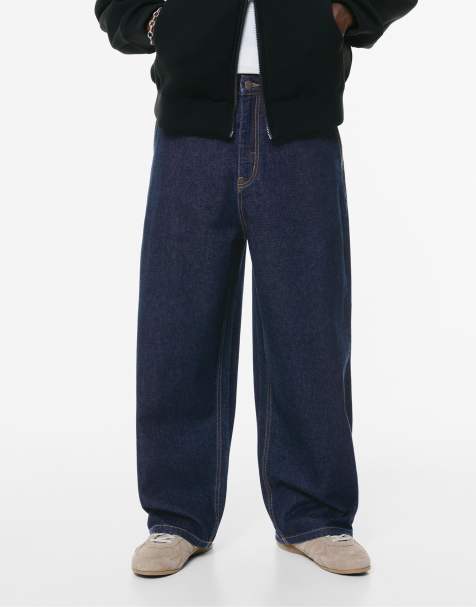 Pull&Bear – Marinblå jeans i skatermodell - view 1