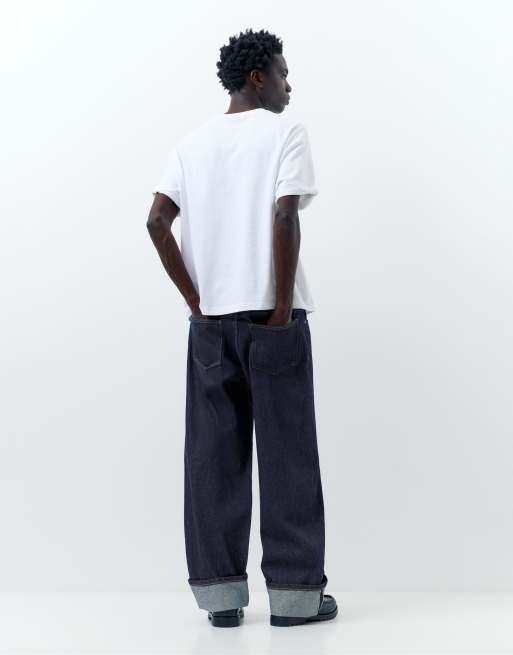 Pull&Bear - Marineblå jeans med lige ben, 3 af 4