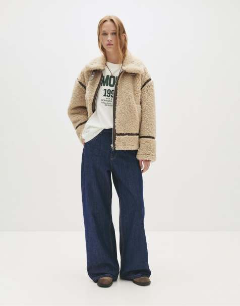 Pull&Bear - Marineblå og posede jeans med mellemhøj talje - view 1