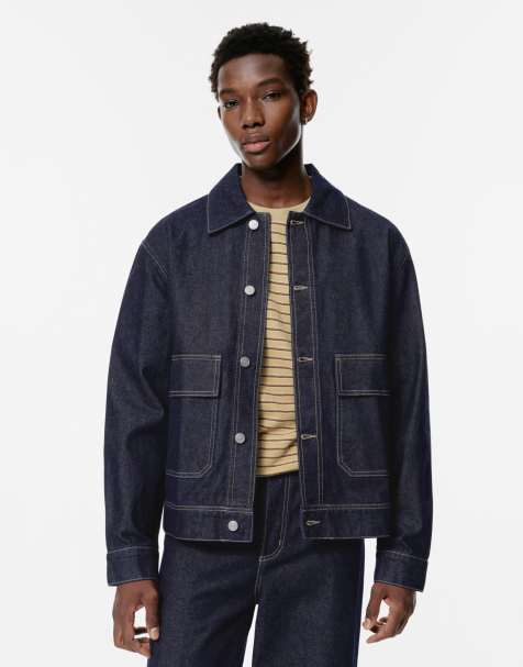 Pull&Bear - Marineblå trucker-jakke i denim - view 1