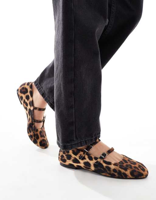 Asos leopard flats online