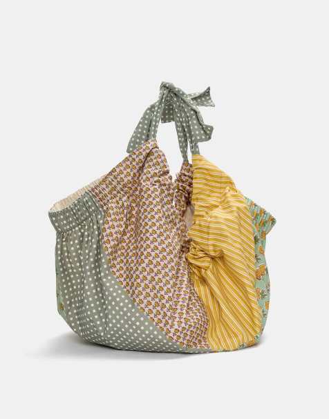 Pull&Bear – Maxi-Shopper in Grün mit Print - view 1
