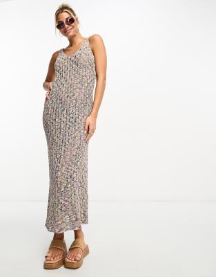 Pull & Bear - Maxikleid in Lila meliert