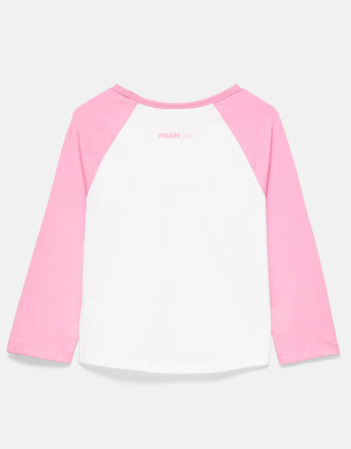 Pull&Bear Mean Girls t-shirt à manches raglan en ice, 7 de 7