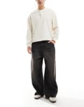 [Pull & Bear] Pull & Bear mega baggy jeans in black 44 BLACK