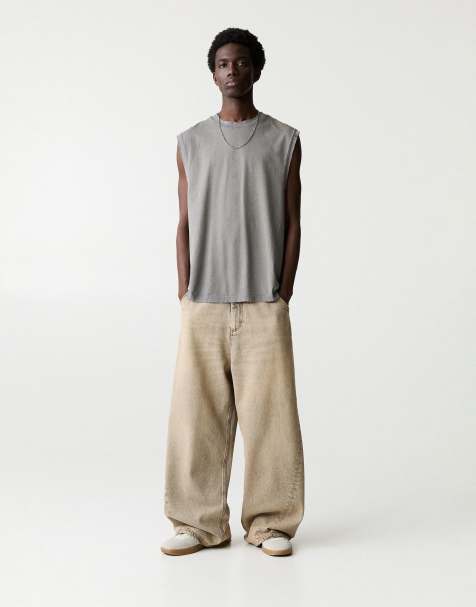 Pull&Bear - Mega baggy jeans in stone - view 1