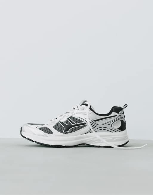 Pull&Bear – Mehrteilige Sneaker in Silber, 5 von 7