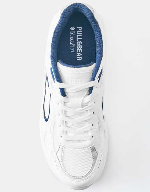 Pull&Bear – Mehrteilige Sneaker in Weiß, 3 von 4