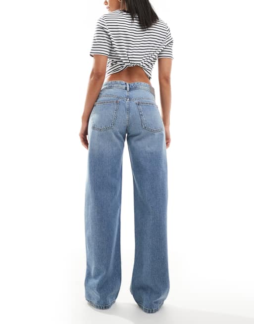 Pull&Bear – Mellanblå jeans med raka ben och låg midja, 3 av 5