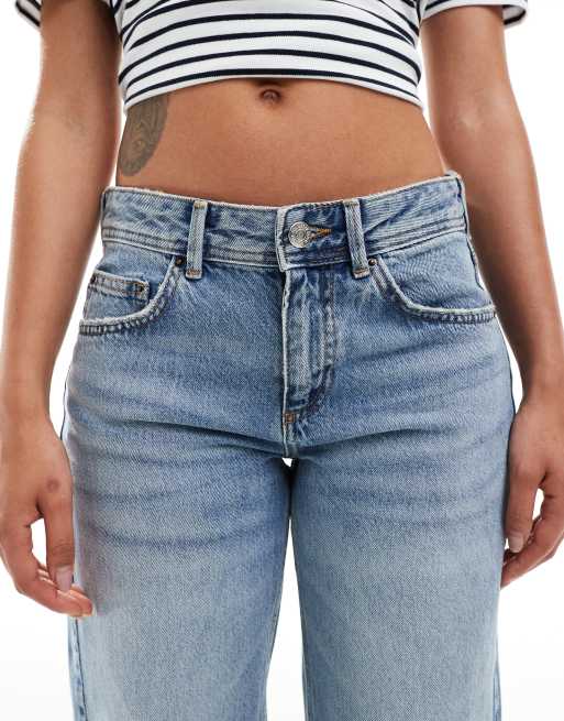 Pull&Bear – Mellanblå jeans med raka ben och låg midja, 5 av 5