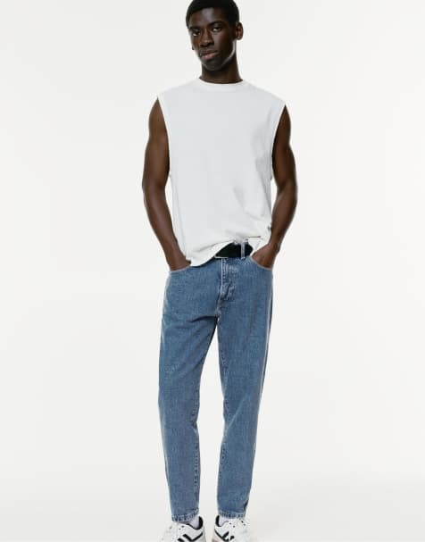 Pull&Bear – Mellanblå jeans med standard-passform - view 1