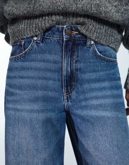 Pull&Bear – Mellanblå jeans med vida ben, 3 av 4