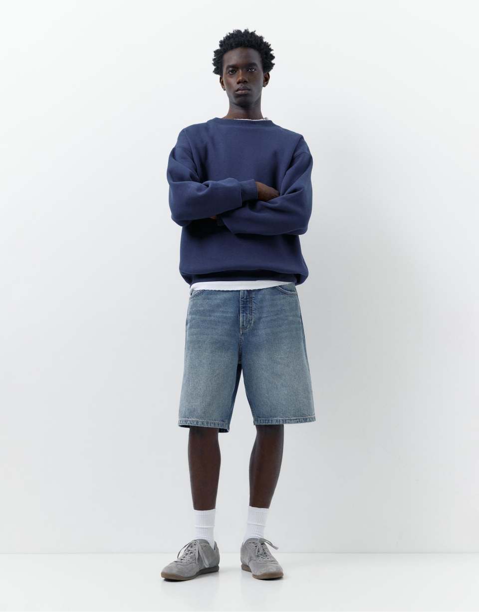 Medium blue baggy bermuda shorts