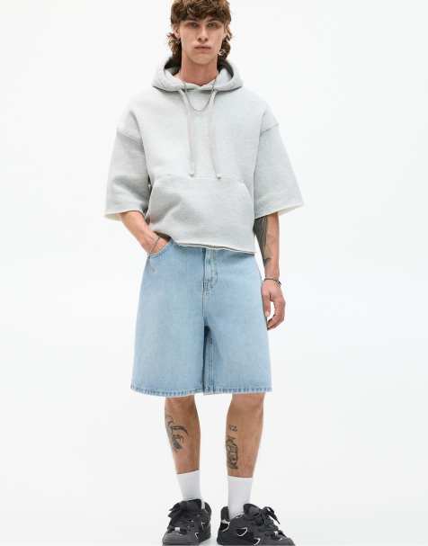 Pull&Bear - Mellemblå bermudashorts i denim - view 1